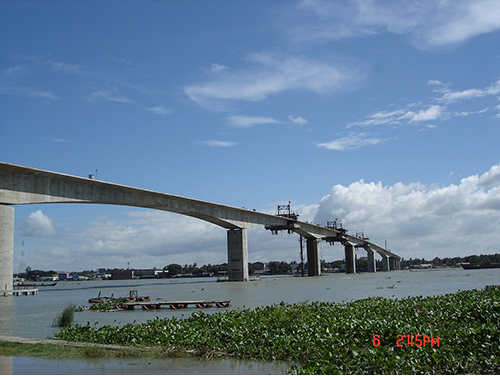 Dnaleshari River Highway Bridge in Bangladesh