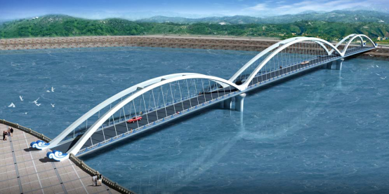 Yellow River Bridge behind the Xiaolangdi Dam