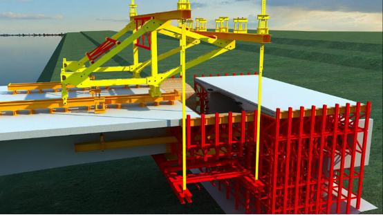 3D Animation of Cantilever Concreting Construction Technology of Hanging Basket for Huangshui River Bridge